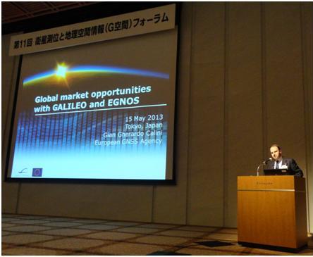 Photo 2: Calini from GSA delivered his keynote speech at the 11th Annual SPAC forum in Tokyo.