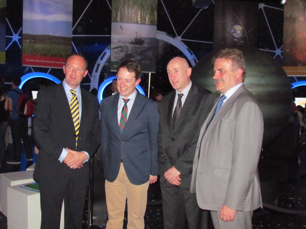 The opening ceremony featured (from left to right) Professor Peter Gallagher of Trinity College, Irish Minister for Research and Innovation Seán Sherlock, Trinity College Dean of Research Professor Vinny Cahill and Mr Antti Peltomäki, Deputy Director general, European Commission.© Reynolds.