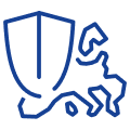 EU border security and accreditation icon