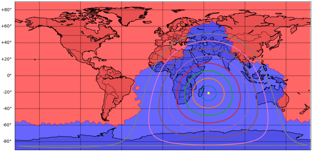 La Réunion EU MEOLUT Service Coverage Area  