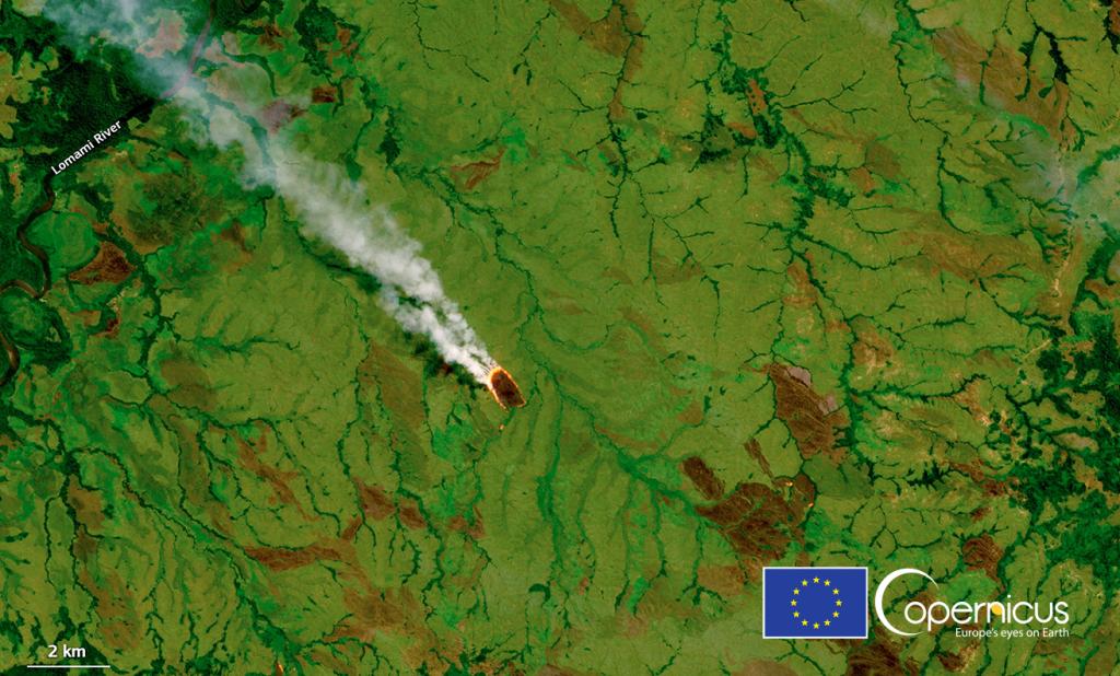 Agricultural fires in the first half of 2021 in Democratic Republic of Congo, taken by Copernicus Sentinel-2 satellite. Credit: DG DEFIS Agricultural fires in the first half of 2021 in Democratic Republic of Congo, taken by Copernicus Sentinel-2 satellite. Credit: DG DEFIS
