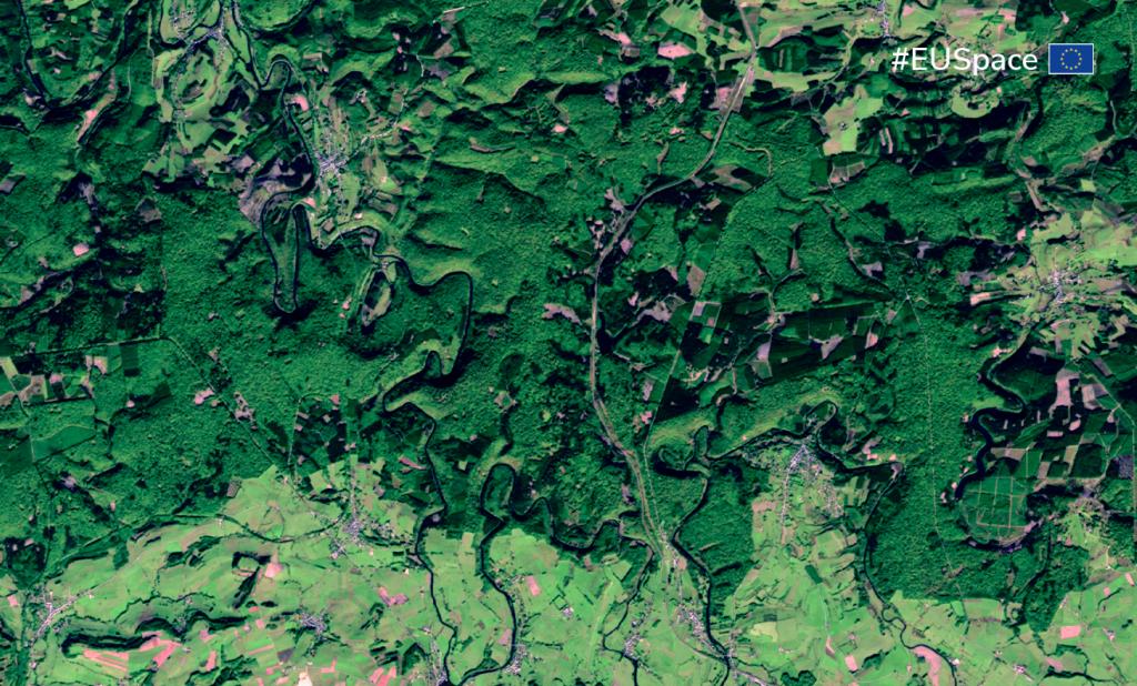 Ardennes Forest, Belgium. Credit: European Union, Copernicus Sentinel-2 imagery Ardennes Forest, Belgium. Credit: European Union, Copernicus Sentinel-2 imagery
