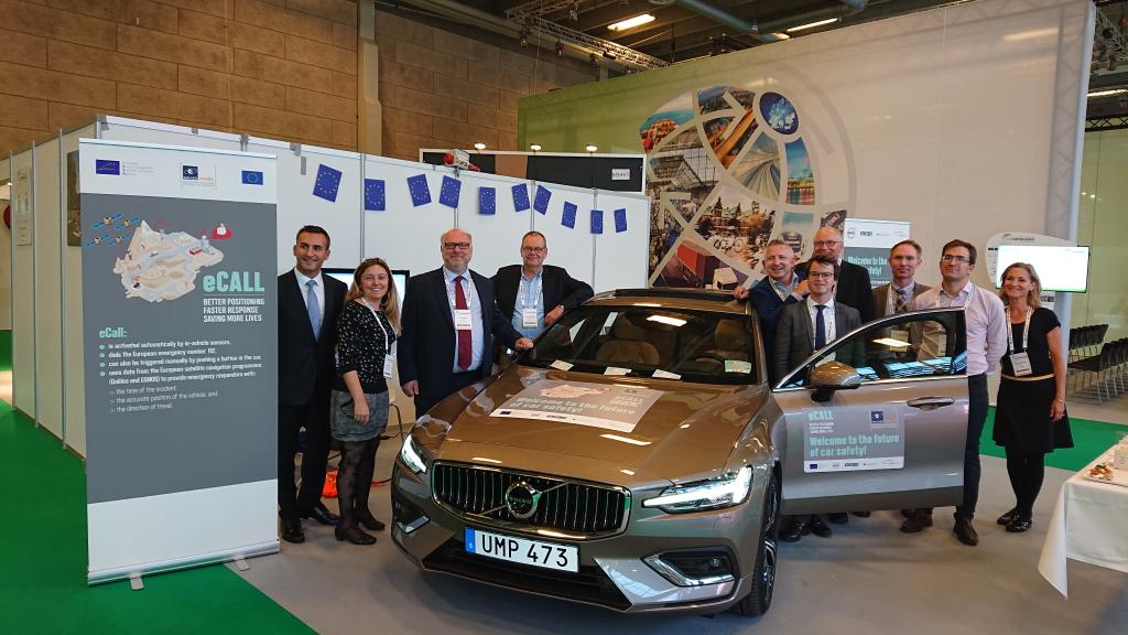The eCall-enabled Volvo V60 being presented at ITS World Congress Copenhagen