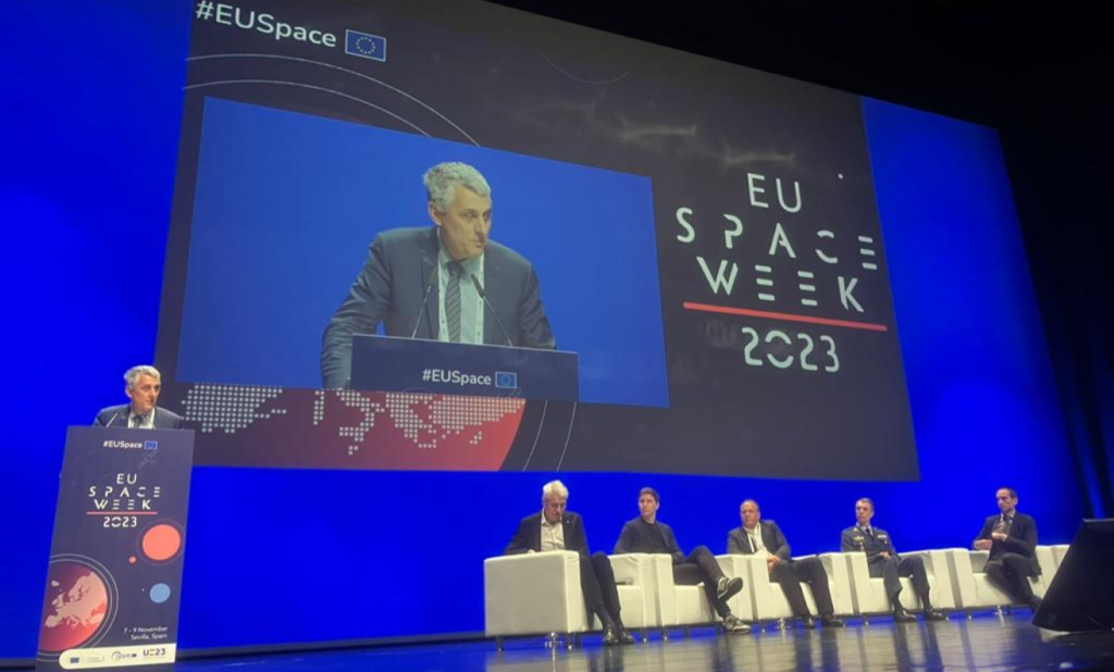 The session EU Space: towards greater resilience and security, The EU Space Strategy for Security and Defence: Challenges and Opportunities taking place at EU Space Week 2023 The session EU Space: towards greater resilience and security, The EU Space Strategy for Security and Defence: Challenges and Opportunities taking place at EU Space Week 2023