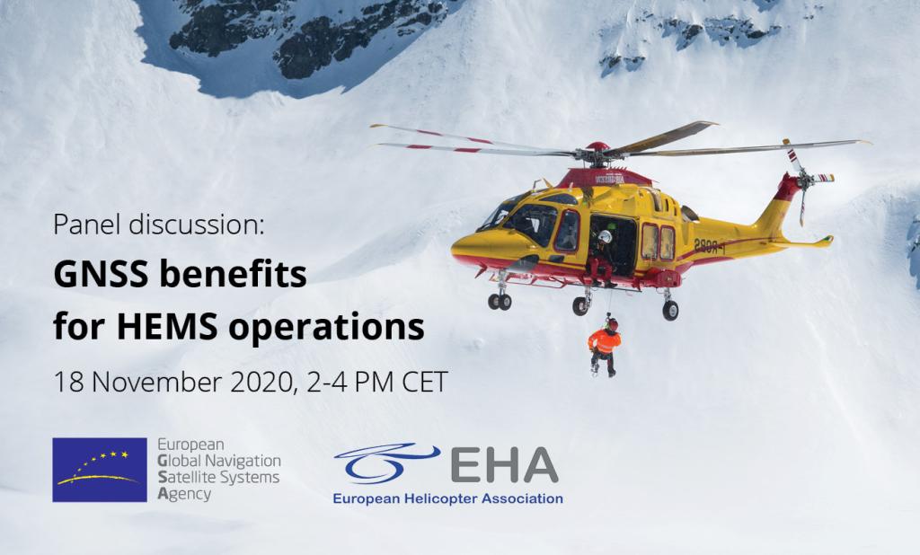 The workshop powered by the GSA and EHA intends to familiarize attendees with the process of implementing EGNOS-based approaches for HEMS