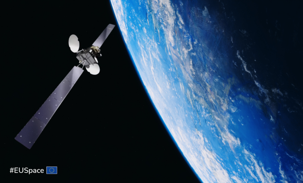 Ilustrative image showing a satellite above the Earth