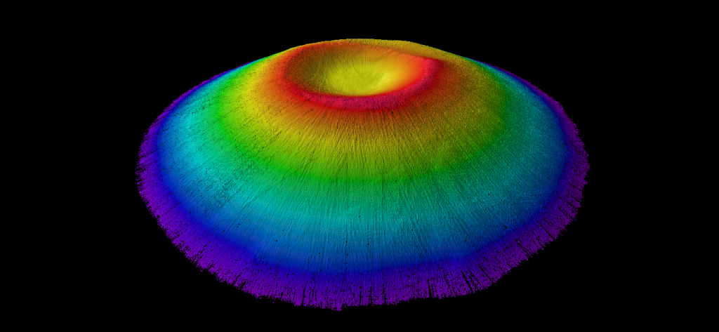 Mini volcano on the ocean floor inside the Deception Island caldera, mapped adding Galileo HAS