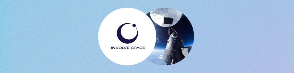 Involve Space logo alongside an image of a high-altitude balloon carrying a capsule.