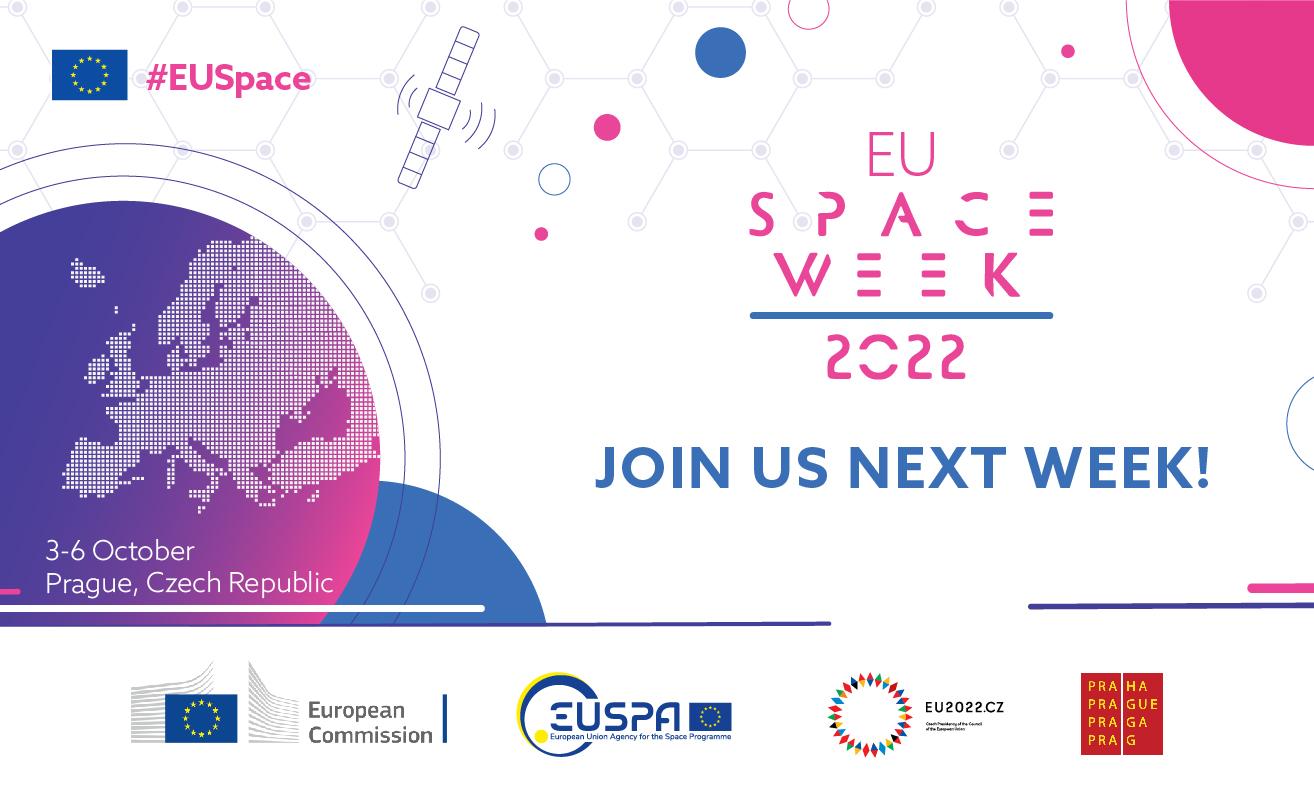 EU Space Week is happening 3 – 6 October and will be held as a hybrid event, with options to join either online or physically in Prague, the heart of the EU Space Programme.