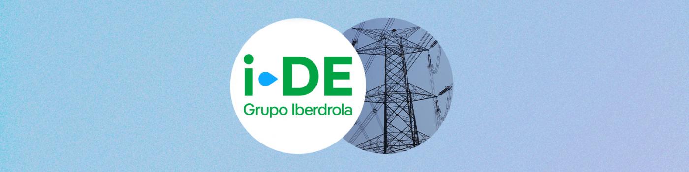 Logo of i-DE Redes Eléctricas Inteligentes, a division of Iberdrola focused on electricity distribution in Spain.