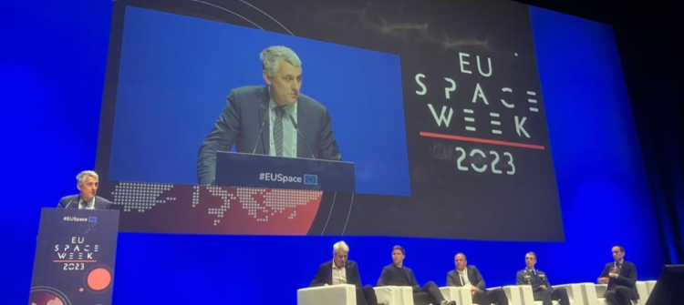 The session EU Space: towards greater resilience and security, The EU Space Strategy for Security and Defence: Challenges and Opportunities taking place at EU Space Week 2023