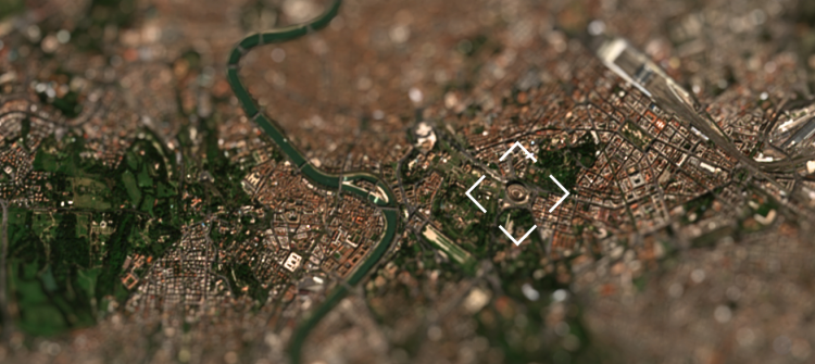 The Colosseum, Rome, as captured by Copernicus Sentinel-2 Satellite. Credit: European Commission