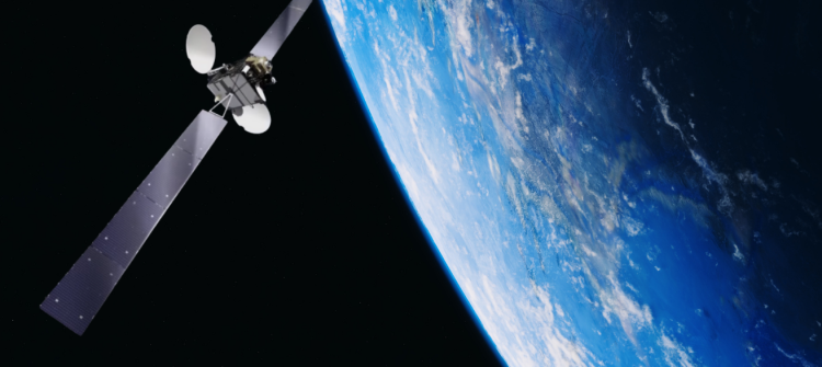 Ilustrative image showing a satellite above the Earth