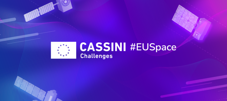 The test says: CASSINI Challenges and portrays Galileo and Copernicus satellites in the background (illustrative) 