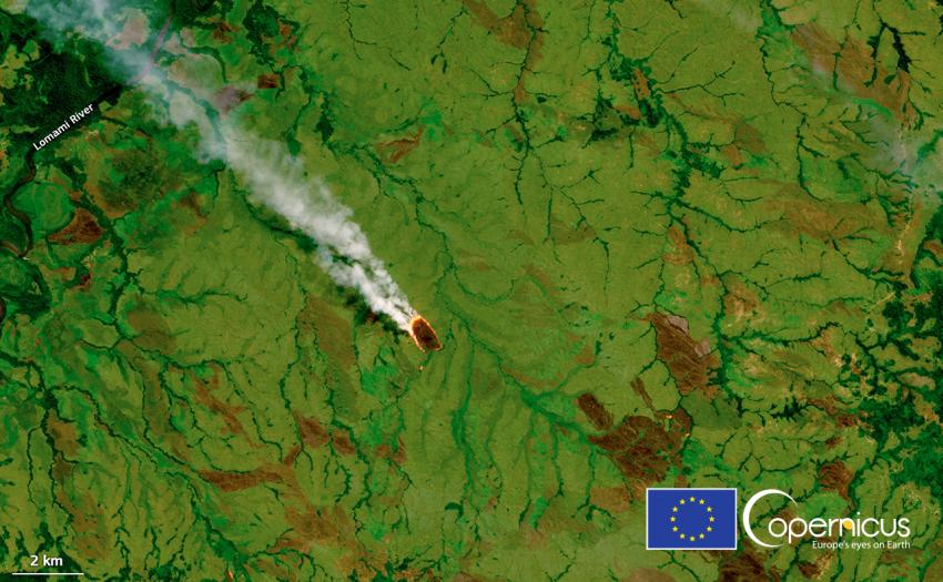 Agricultural fires in the first half of 2021 in Democratic Republic of Congo, taken by Copernicus Sentinel-2 satellite. Credit: DG DEFIS
