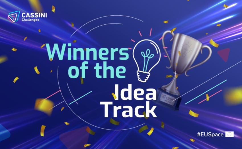 blue banner with the text: winners of the idea track