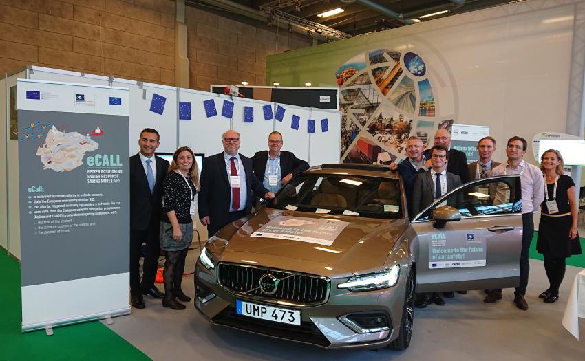 The eCall-enabled Volvo V60 being presented at ITS World Congress Copenhagen