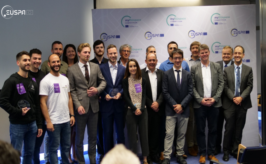 #myEUspace competition winners on Entrepreneurship Day at EUSPA