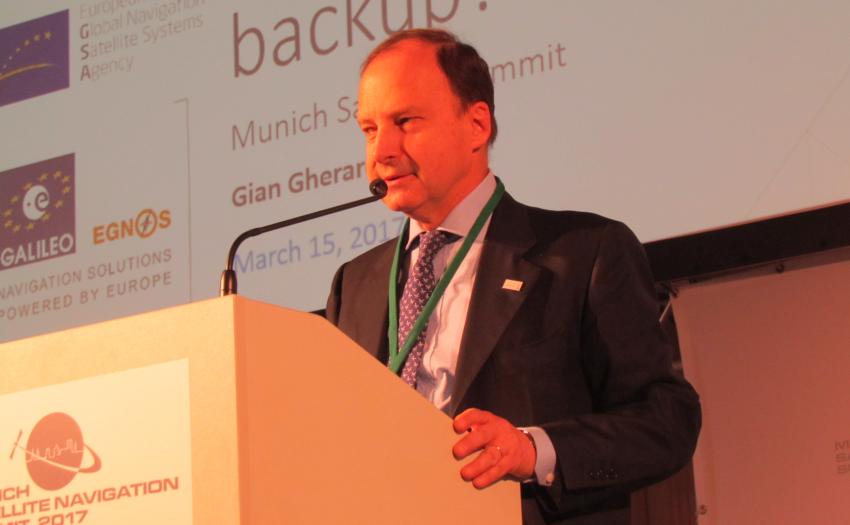 Gian-Gherardo Calini of GSA speaking at the Munich summit