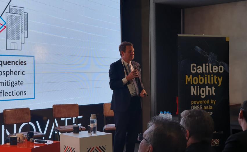 GSA Executive Director Carlo des Dorides speaking at the ITS World Congress in Singapore