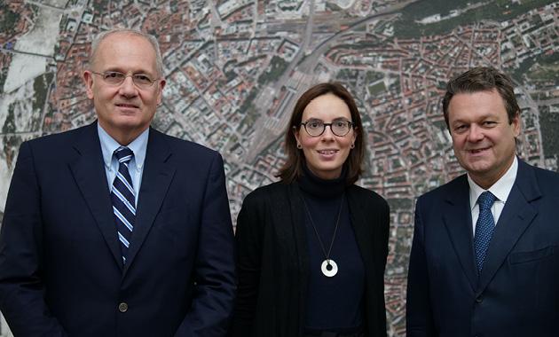 Jean-Yves Le Gall, Madame de Montchalin and Carlo des Dorides at GSA headquarters