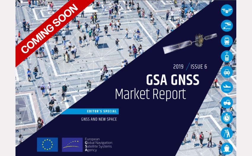 A sneak peek at the cover of the upcoming edition of the GSA’s GNSS Market Report.