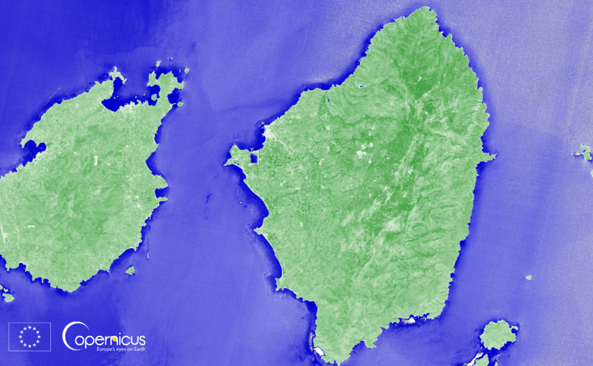 Greek island of Naxos from #EUspace! Photo taken by Copernicus Sentinel-2