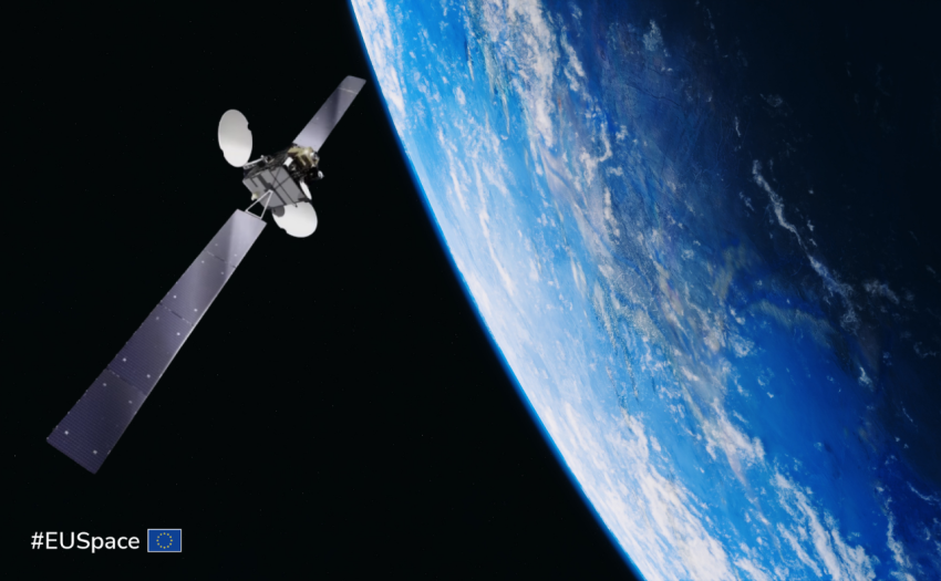 Ilustrative image showing a satellite above the Earth