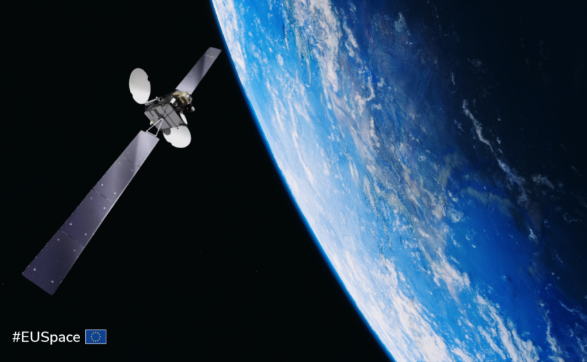 Ilustrative image showing a satellite above the Earth