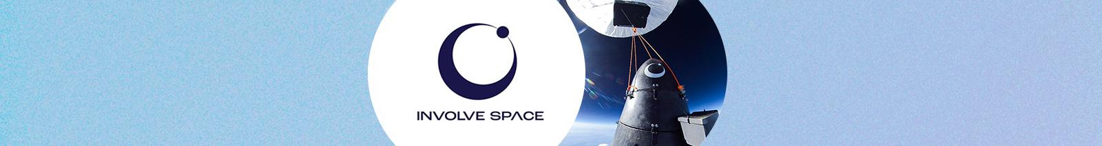 Involve Space logo alongside an image of a high-altitude balloon carrying a capsule.
