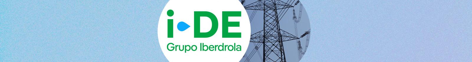 Logo of i-DE Redes Eléctricas Inteligentes, a division of Iberdrola focused on electricity distribution in Spain.